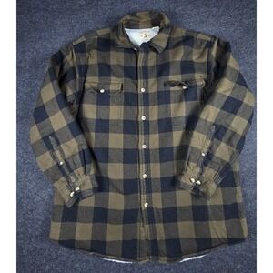 Red Head Men's Plaid Sherpa Lined Flannel Shirt Jacket Long Sleeve Size XL